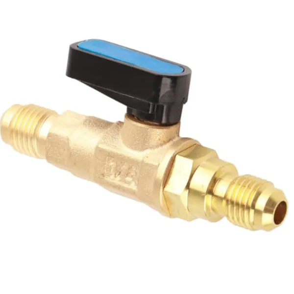 1/4SAE Køleskabsværktøj Kølemiddelreguleringsventil Adapter Fluorkugleventil