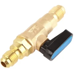 1/4SAE Køleskabsværktøj Kølemiddelreguleringsventil Adapter Fluorkugleventil