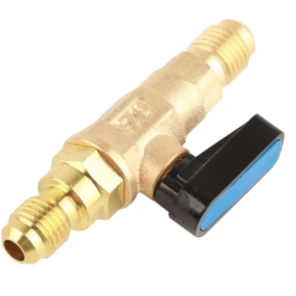 1/4SAE Køleskabsværktøj Kølemiddelreguleringsventil Adapter Fluorkugleventil
