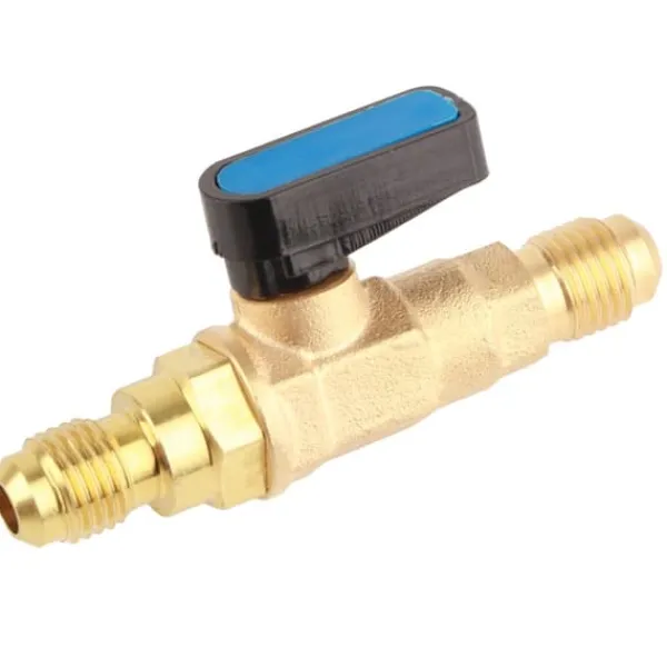 1/4SAE Køleskabsværktøj Kølemiddelreguleringsventil Adapter Fluorkugleventil