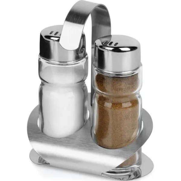 Salt- og peberbøsser med stativ, 3 stk. Best