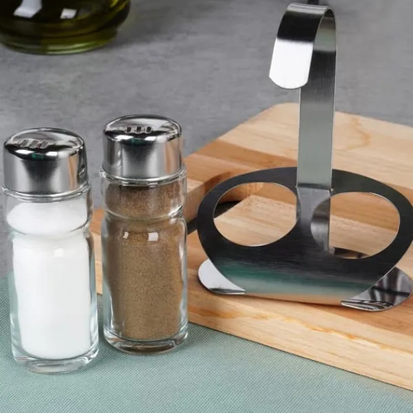 Salt- og peberbøsser med stativ, 3 stk. Best