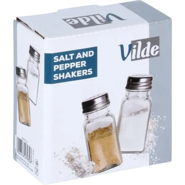 Salt- og pebersæt, 2-delt saltkar + pebershaker, 80ml, VILDE 229152 Hot