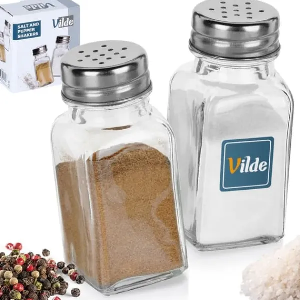 Salt- og pebersæt, 2-delt saltkar + pebershaker, 80ml, VILDE 229152 Hot