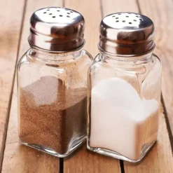 Salt- og pebersæt med stativ, 3-delt saltkar + peberbøser ORION 153677 Hot