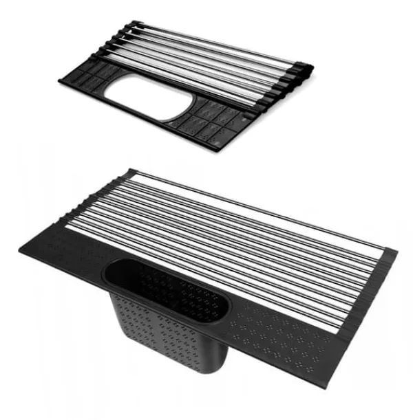 Opvaskestativer & Tørrestativer>Sammenfoldelig tørrestativ med afløb, stålrist til vask, 44x28cm, TADAR roll up 9510