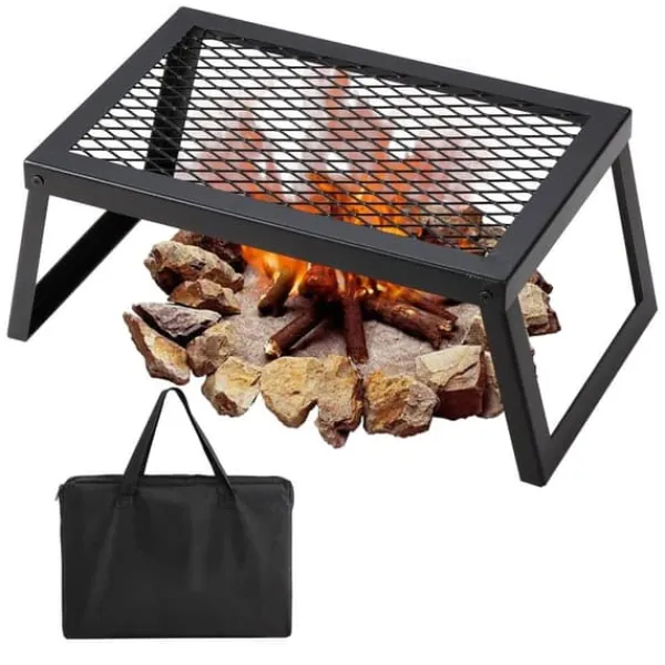 Griller>Sammenklappelig bålgrill til camping, bærbar stål BBQ til udendørs picnic og hygge.