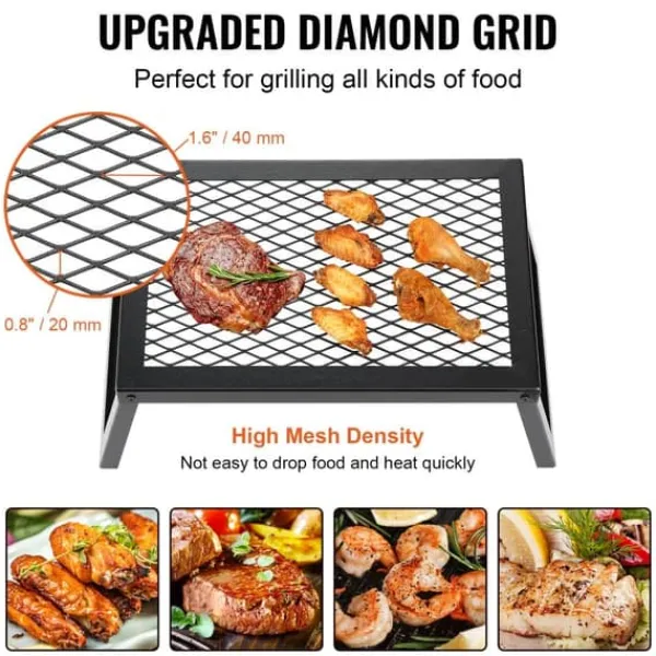 Griller>Sammenklappelig bålgrill til camping, bærbar stål BBQ til udendørs picnic og hygge.