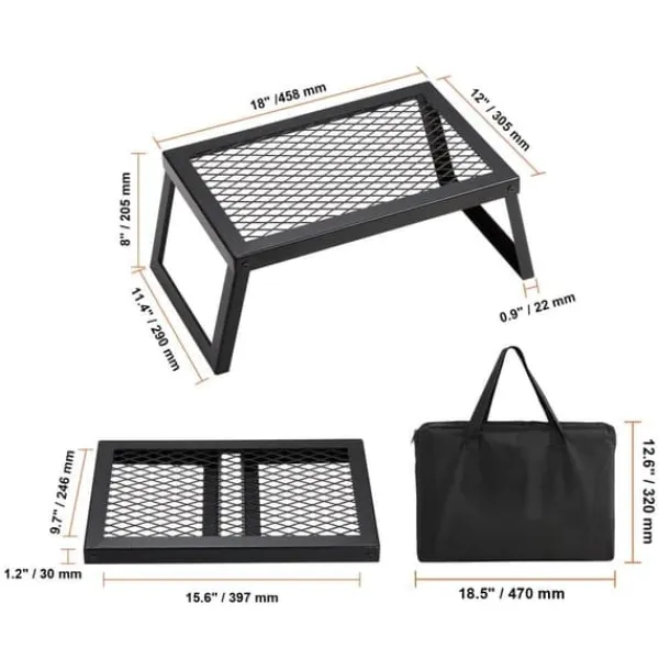Griller>Sammenklappelig bålgrill til camping, bærbar stål BBQ til udendørs picnic og hygge.