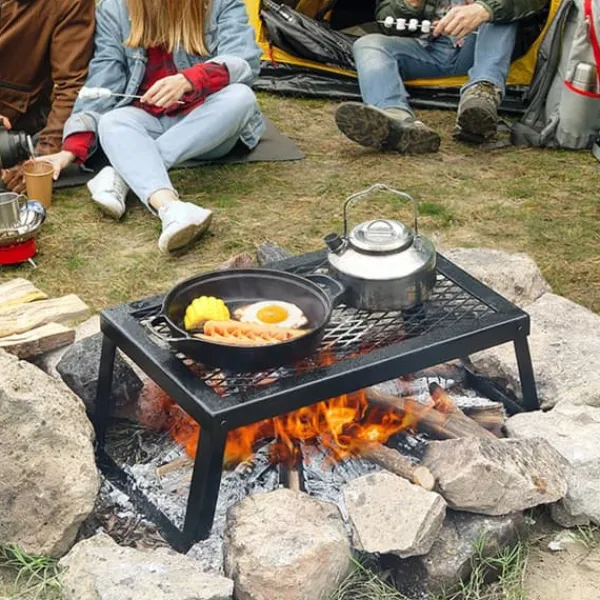 Griller>Sammenklappelig bålgrill til camping, bærbar stål BBQ til udendørs picnic og hygge.