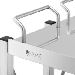 Sammenklappelig serveringsvogn, rustfrit stål, 3 hylder, op til 90 kg Hot