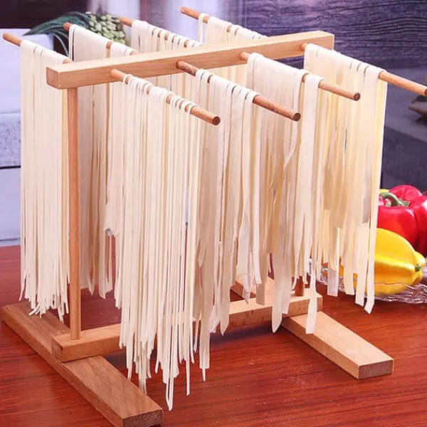 Pastamaskiner>Sammenklappelig Træpasta Tørrestativ Bøgetræ Nudelspaghetti Holder