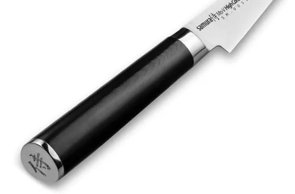 SAMURA MO-V 3,7" Urtekniv – Præcisionskøkkenkniv i japansk stål til nem madlavning