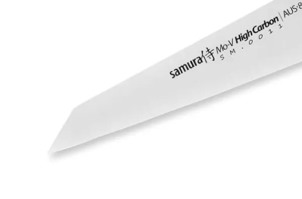 SAMURA MO-V 3,7" Urtekniv – Præcisionskøkkenkniv i japansk stål til nem madlavning
