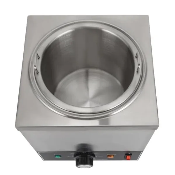 Madopvarmere>Saucedispenser - Elektrisk saucepumpe med varme - 2 L - 30–110 °C termostat - 650 W - Rustfrit stål - EU-stik - 21×21×37 cm - Sølv