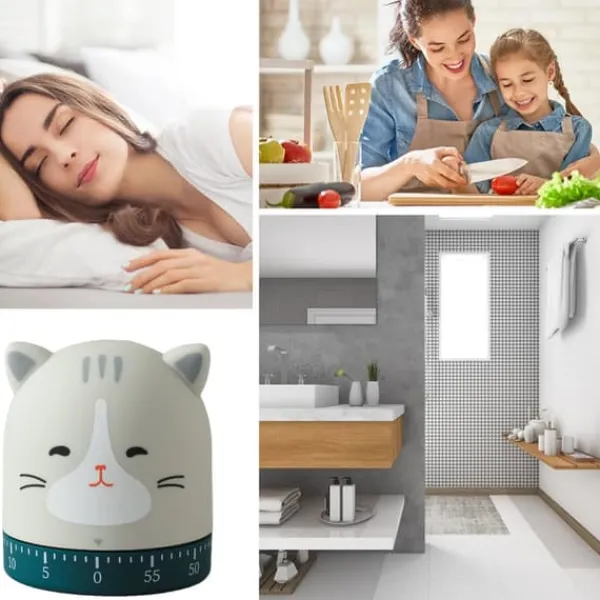 Sød Kat Timer Køkken 60 Minutters Timer 360 Graders Roterende Timer til Bagning og Kogning Hot