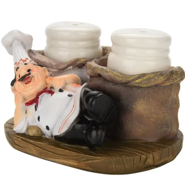 Salt- & Peberstrøere>Sød Kokkestatue Salt- og Peberflaskeholder Ornamenter Boligindretning Køkken Harpiks Håndværk #C