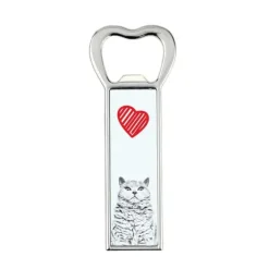 Cocktailshakers & Drinkudstyr>Selkirk Rex korthårskat - flaskeåbner med en kat, personlig køleskabsåbner, unik gave til en mand fra Art-Dog