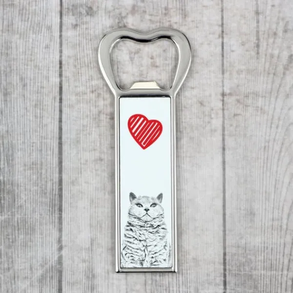Cocktailshakers & Drinkudstyr>Selkirk Rex korthårskat - flaskeåbner med en kat, personlig køleskabsåbner, unik gave til en mand fra Art-Dog