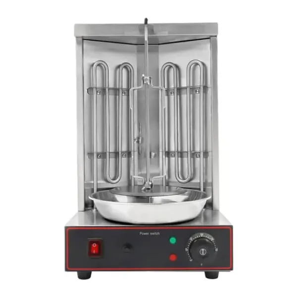 Grill-Ovne & Ovn Med Roterende Stegespyd>Shawarma Grillmaskine, Rustfrit Stål, 360° Automatisk Rotation,Sølv