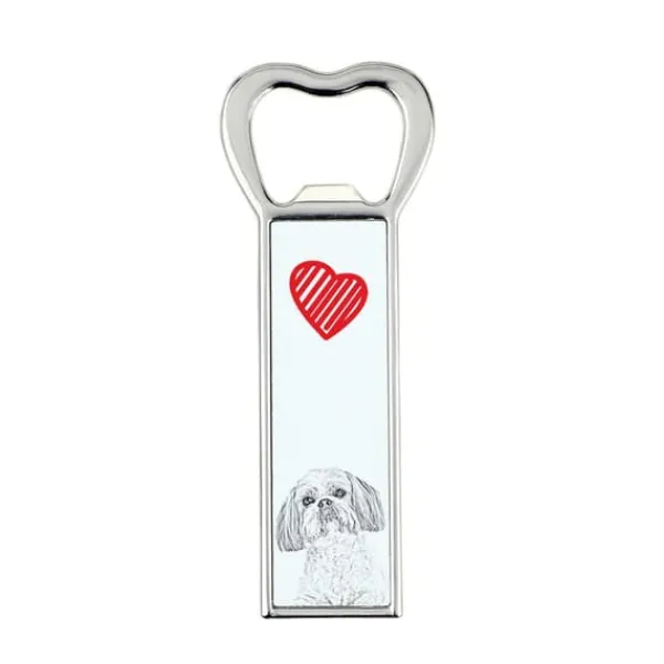 Cocktailshakers & Drinkudstyr>Shih Tzu, Shi tsu, Shi-Tzu, Szi-cu, Szitzu - flaskeåbner med en hund, personlig køleskabsåbner, unik gave til en mand fra Art-Dog