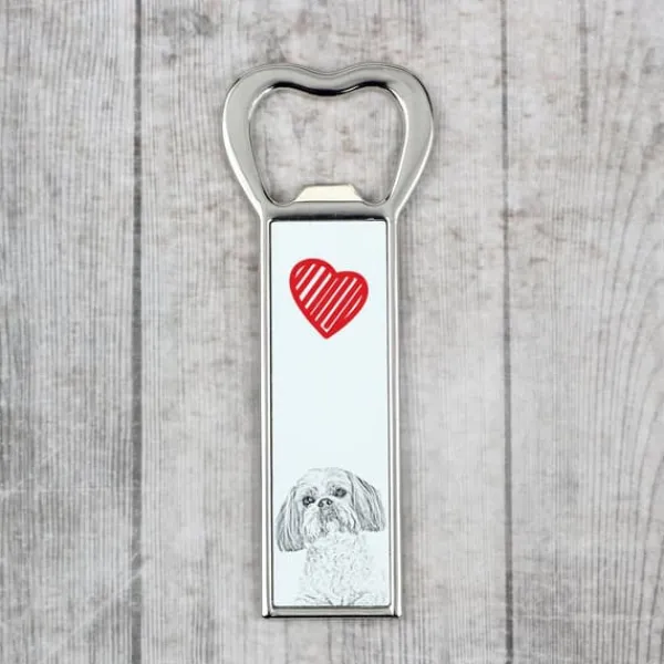 Cocktailshakers & Drinkudstyr>Shih Tzu, Shi tsu, Shi-Tzu, Szi-cu, Szitzu - flaskeåbner med en hund, personlig køleskabsåbner, unik gave til en mand fra Art-Dog