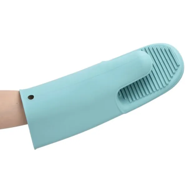 Grydelapper & Grillvanter>Silikon Värmeisoleringshandskar Förtjockade Anti-Slip Ugnsvantar Handskar för mikrovågsgrillNordic Green