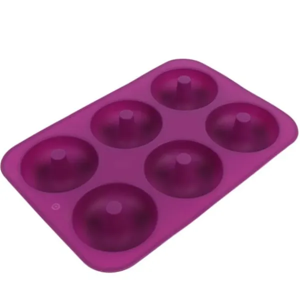 Silikone Donut Bageform med 6 Hulrum, Donut Chokoladeform, Mikrobølgeovns-Frysersikker (Lilla) Sale