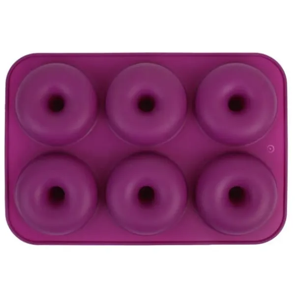 Silikone Donut Bageform med 6 Hulrum, Donut Chokoladeform, Mikrobølgeovns-Frysersikker (Lilla) Sale