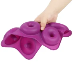 Silikone Donut Bageform med 6 Hulrum, Donut Chokoladeform, Mikrobølgeovns-Frysersikker (Lilla) Sale