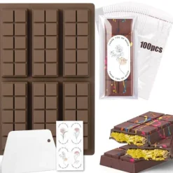 Silikone Dubai Chokoladeformsæt med Klistermærker Brun Outlet