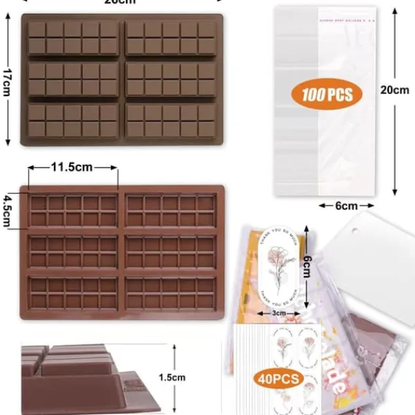 Silikone Dubai Chokoladeformsæt med Klistermærker Brun Outlet