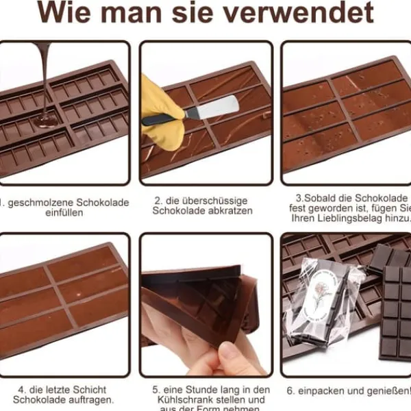 Silikone Dubai Chokoladeformsæt med Klistermærker Brun Outlet