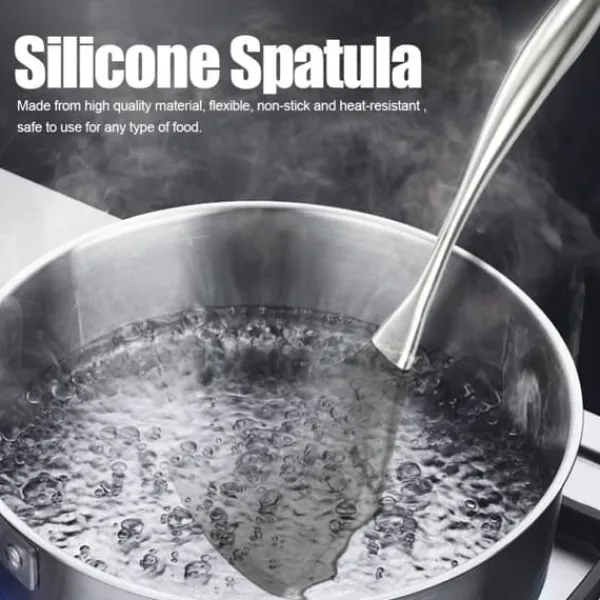 Silikone spatel non-stick skovl med håndtag i rustfrit stål Køkkenredskaber New