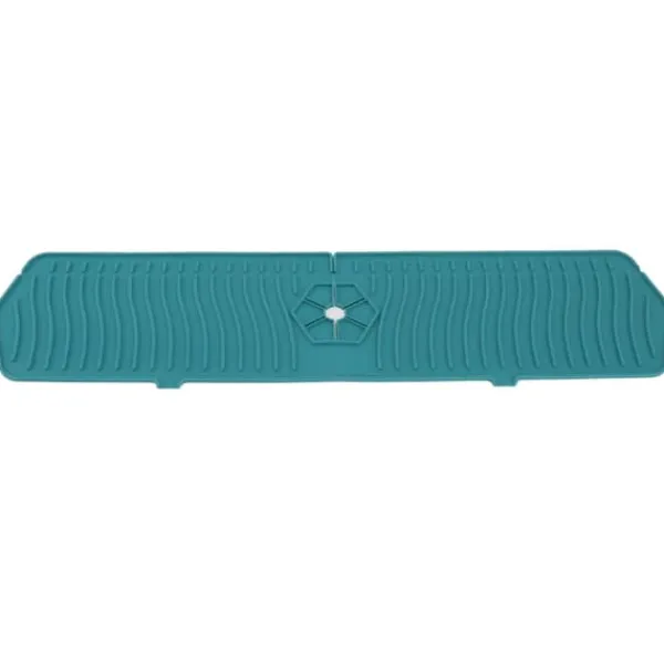 Silikone Vandhane Beskytter Køkkenvask Beskyttelse Silikone Vandhane Håndtag Drypfanger Bakke Svampholder Måtte 61CM Stor Størrelse Grøn Discount