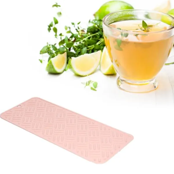 Måtter & Gitter Til Køkkenvaske>Silikone Varmeisoleringspude Skrivebord Anti-Skoldning Vandtæt Silikonepude til Hjemmekøkken (Pink, 45x20cm)
