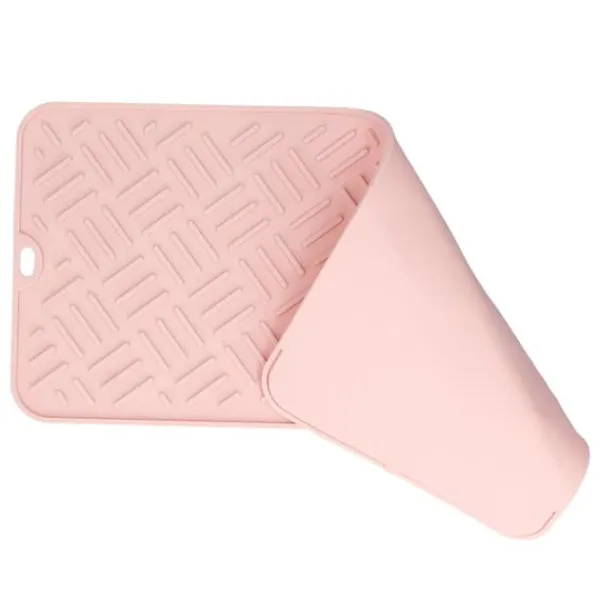 Måtter & Gitter Til Køkkenvaske>Silikone Varmeisoleringspude Skrivebord Anti-Skoldning Vandtæt Silikonepude til Hjemmekøkken (Pink, 45x20cm)
