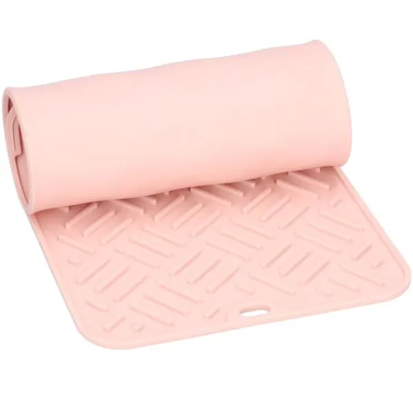 Måtter & Gitter Til Køkkenvaske>Silikone Varmeisoleringspude Skrivebord Anti-Skoldning Vandtæt Silikonepude til Hjemmekøkken (Pink, 45x20cm)