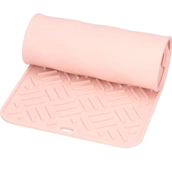 Måtter & Gitter Til Køkkenvaske>Silikone Varmeisoleringspude Skrivebord Anti-Skoldning Vandtæt Silikonepude til Hjemmekøkken (Pink, 45x20cm)