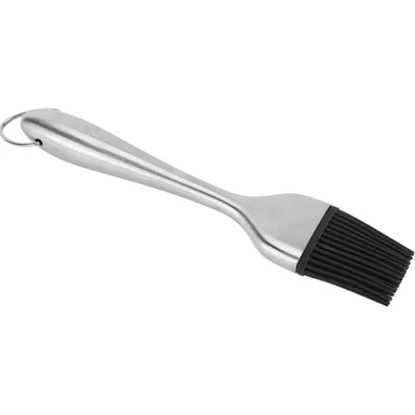Silikonebørste Rustfrit stålhåndtag Højtemperaturbestandig Køkkenbagning Grill Sauce OliebørsteHult håndtag Rundt Hoved S Discount