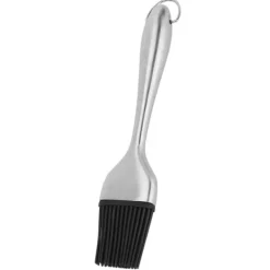 Silikonebørste Rustfrit stålhåndtag Højtemperaturbestandig Køkkenbagning Grill Sauce OliebørsteHult håndtag Rundt Hoved S Discount