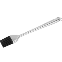 Silikonebørste Rustfrit stålhåndtag Højtemperaturbestandig Køkkenbagning Grill Sauce OliebørsteHult håndtag Rundt hoved L Clearance