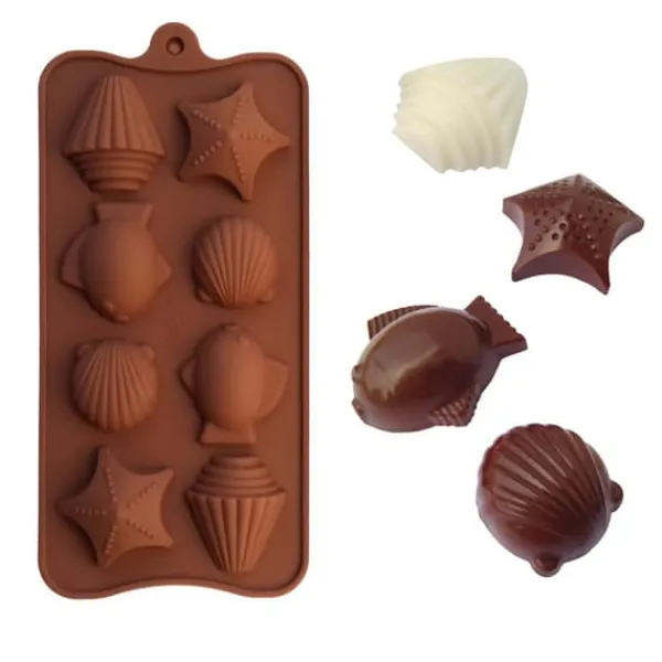 Køkkenforme>Silikoneform til chokolade- og konfekturedekorationer SKALLER