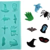 Silikoneform til sukkerpasta Halloween spøgelsesedderkop flagermus Best