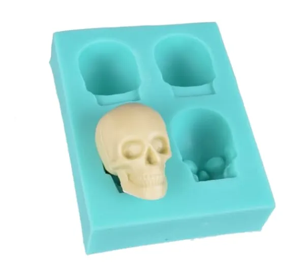 Udstikkere>Silikoneform til sukkerpasta SKULL 3D