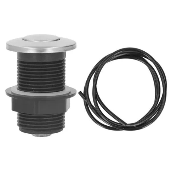 Tilbehør Til Affaldshåndtering>Sinktop Air Switch Kit - Rustfrit stål trykknap med 1,5 m slange til køkkenaffaldsbortskaffelse Elektrisk vandvarmer