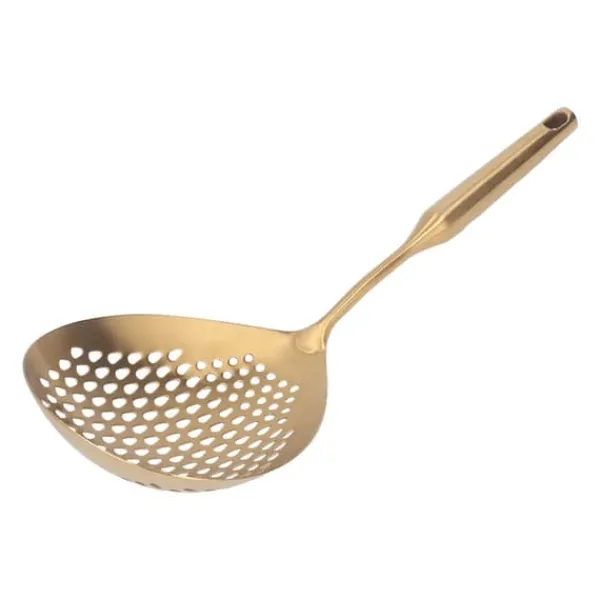 Skimmerøse 304 Rustfrit Stål Fødevaregodkendt Langt Håndtag Stor Flow Skimmerske Til Køkken Guld Sale