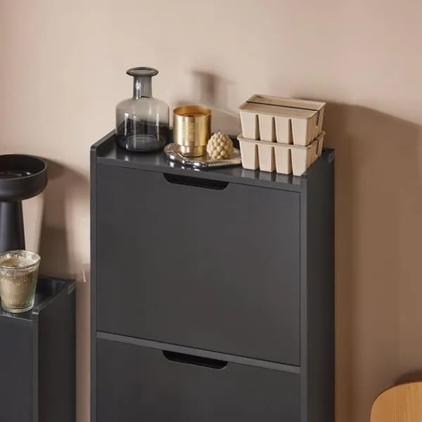 Tøj- & Garderobeopbevaring>Sko Skab, FSR151-H-SCH, 19x91/129x50 cm, Brun