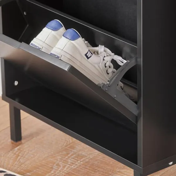 Tøj- & Garderobeopbevaring>Sko Skab, FSR151-H-SCH, 19x91/129x50 cm, Brun