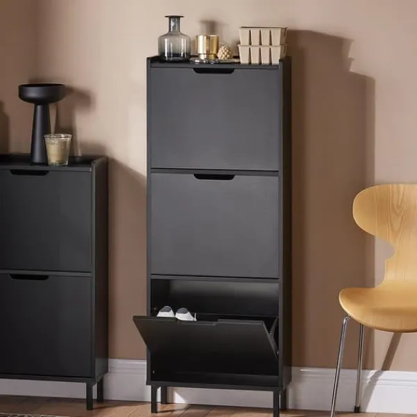 Tøj- & Garderobeopbevaring>Sko Skab, FSR151-H-SCH, 19x91/129x50 cm, Brun